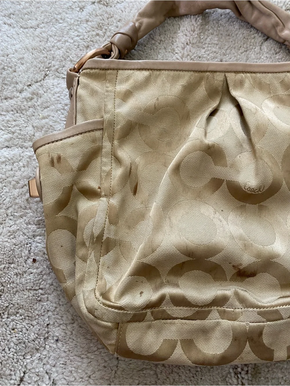 Coach Tan/Beige Signature Shoulder Bag